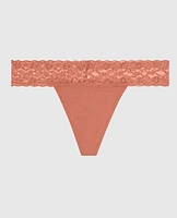 Thong Panty with Lace Rosy Blush