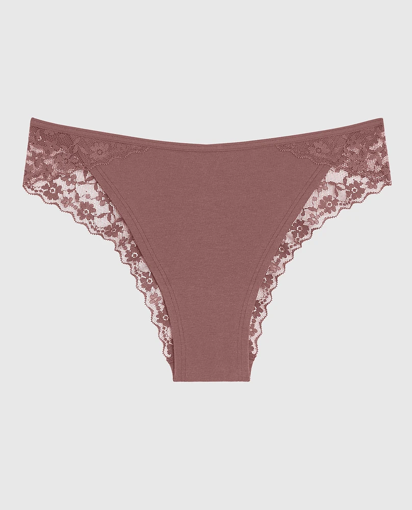 Cheeky Panty with Lace Trim Dusty Cedar