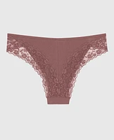 Cheeky Panty with Lace Trim Dusty Cedar