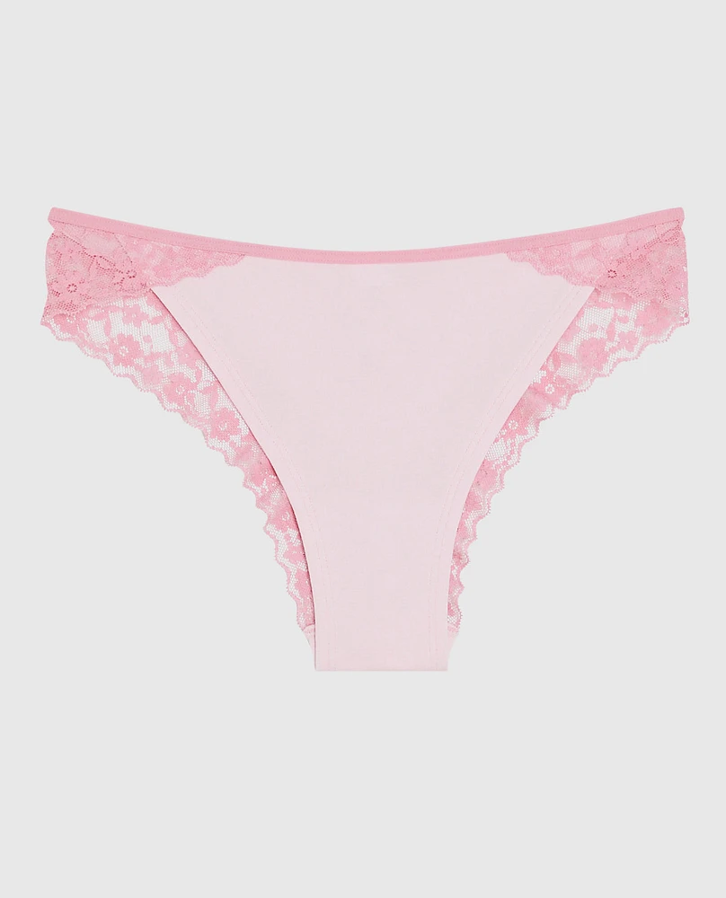 Cheeky Panty with Logo Trim Pink