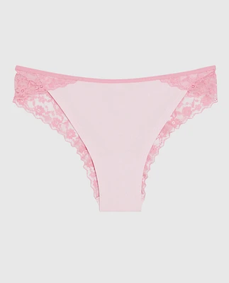 Cheeky Panty with Lace Trim Pink