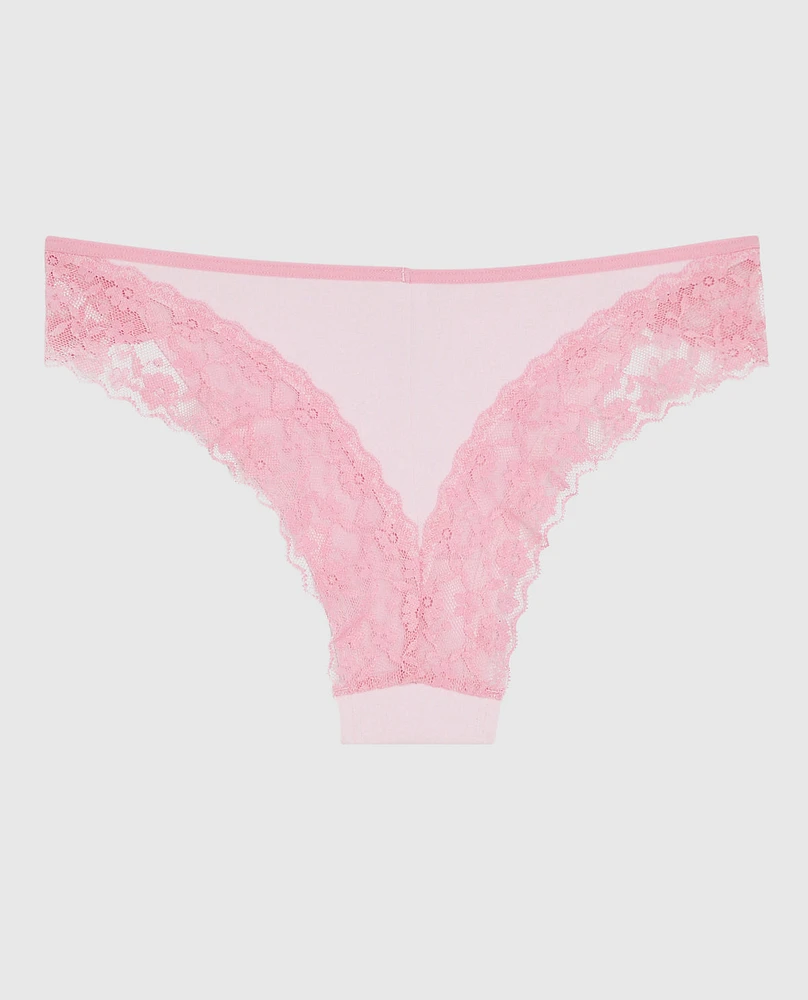 Cheeky Panty with Logo Trim Pink