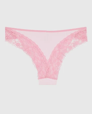 Cheeky Panty with Lace Trim Pink