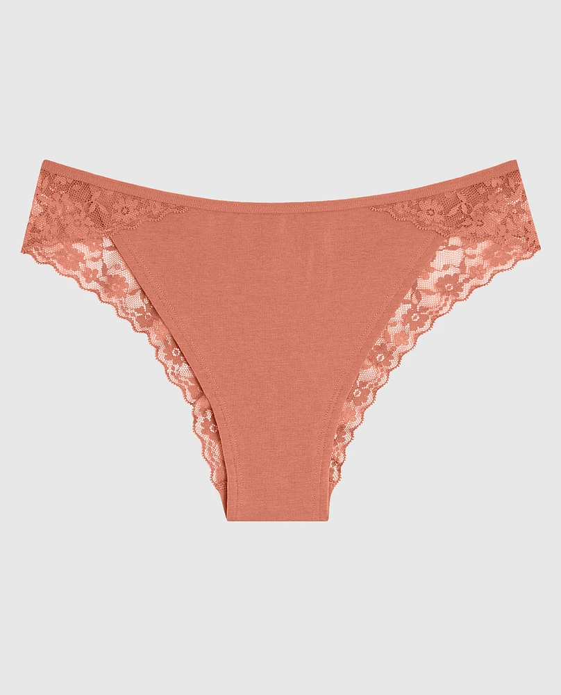 Cheeky Panty with Lace Trim Rosy Blush