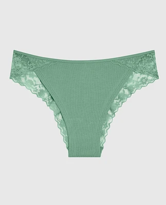 Cheeky Panty with Lace Trim Wintermint