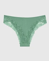 Cheeky Panty with Lace Trim Wintermint