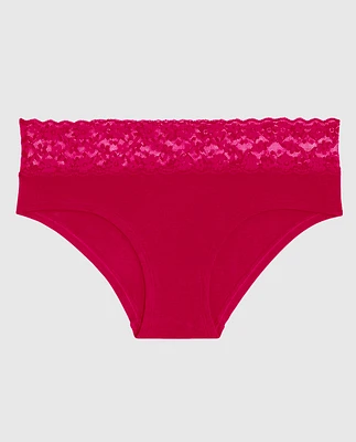 Hipster Panty with Lace Cosmo Red