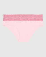 Culotte taille basse avec bordure à logo rose