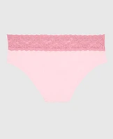 Culotte taille basse avec bordure à logo rose