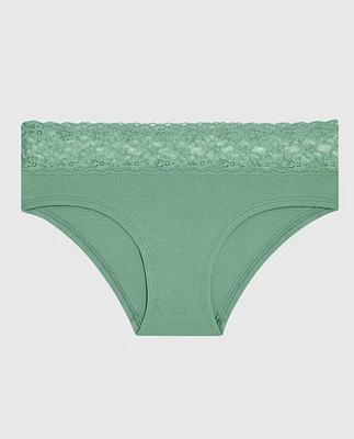 Culotte taille basse avec dentelle menthe d’hiver