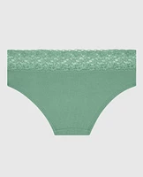 Culotte taille basse avec dentelle menthe d’hiver