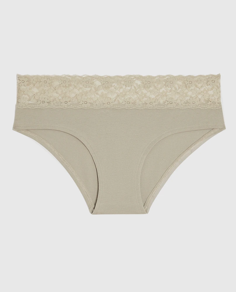 Hipster Panty with Lace Stone Grey