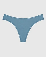 Everyday Thong Panty with Logo Trim