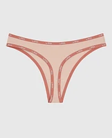 Thong Panty with Logo Trim Peaceful Peach