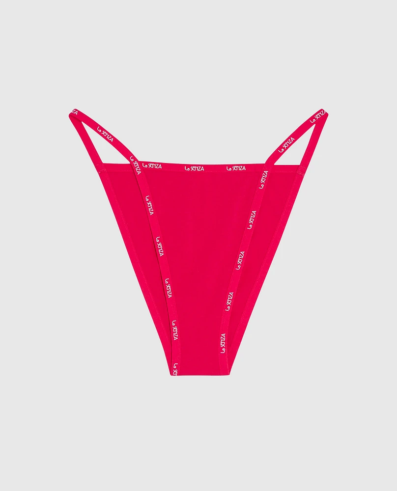 Cheeky Panty with Logo Trim Cosmo Red