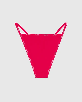 Cheeky Panty with Logo Trim Cosmo Red