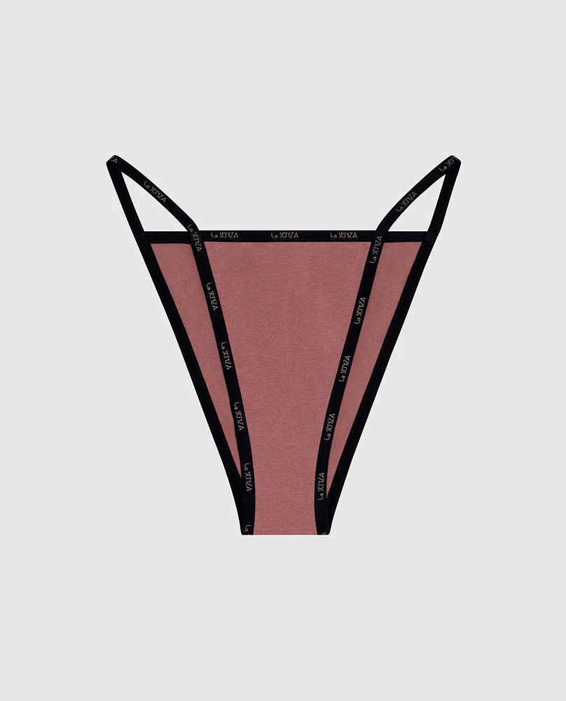 Cheeky Panty with Logo Trim Dusty Cedar