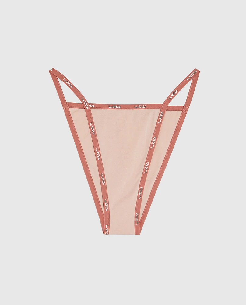 Cheeky Panty with Logo Trim Peaceful Peach