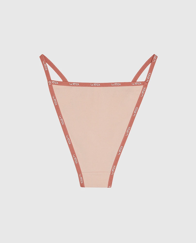 Cheeky Panty with Logo Trim Peaceful Peach