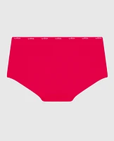 Boyshort Panty with Logo Trim Cosmo Red