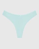 Ultrasoft High Leg Ribbed Thong Panty Vista Blue