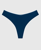 Ultrasoft High Leg Ribbed Thong Panty Ocean Cavern