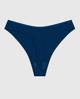 Ultrasoft High Leg Ribbed Thong Panty Ocean Cavern