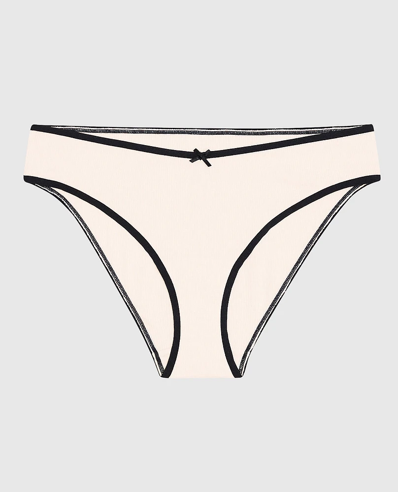 Ultrasoft V-Waist Ribbed Bikini Panty Ivory Dawn