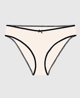 Ultrasoft V-Waist Ribbed Bikini Panty Ivory Dawn