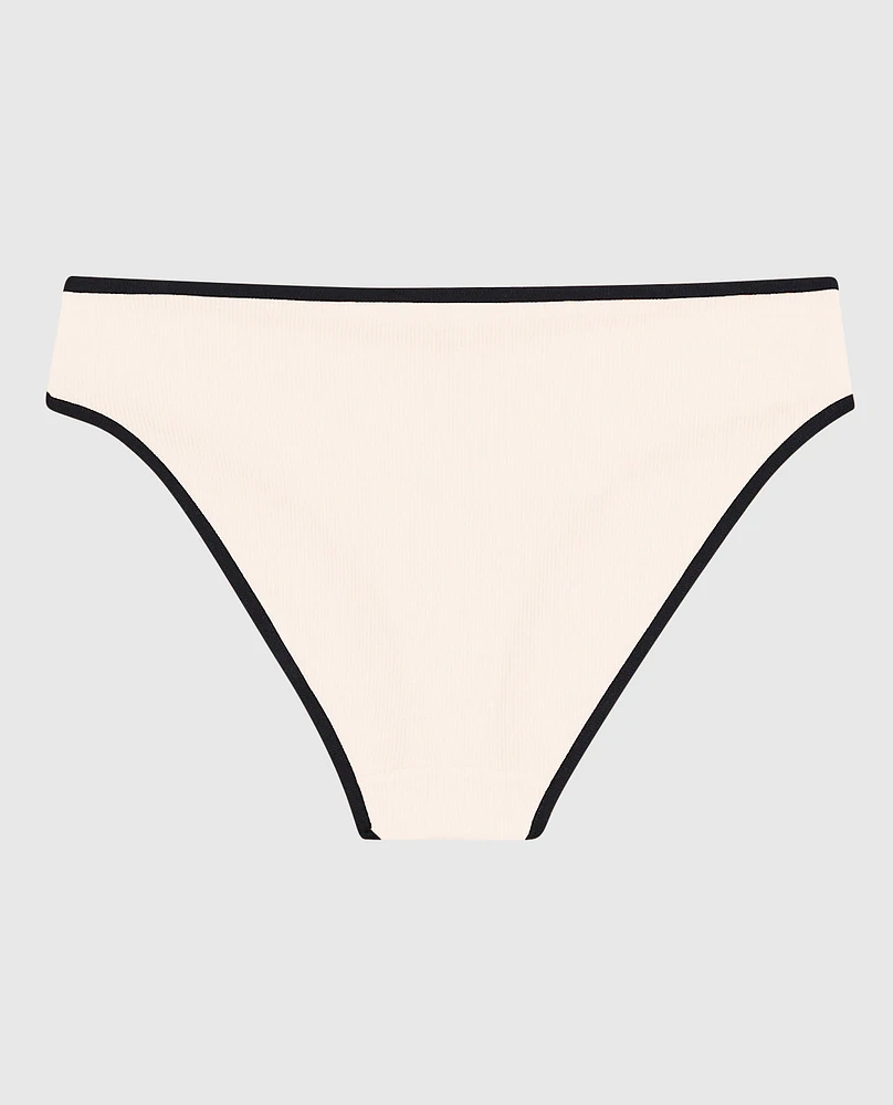 Ultrasoft V-Waist Ribbed Bikini Panty Ivory Dawn