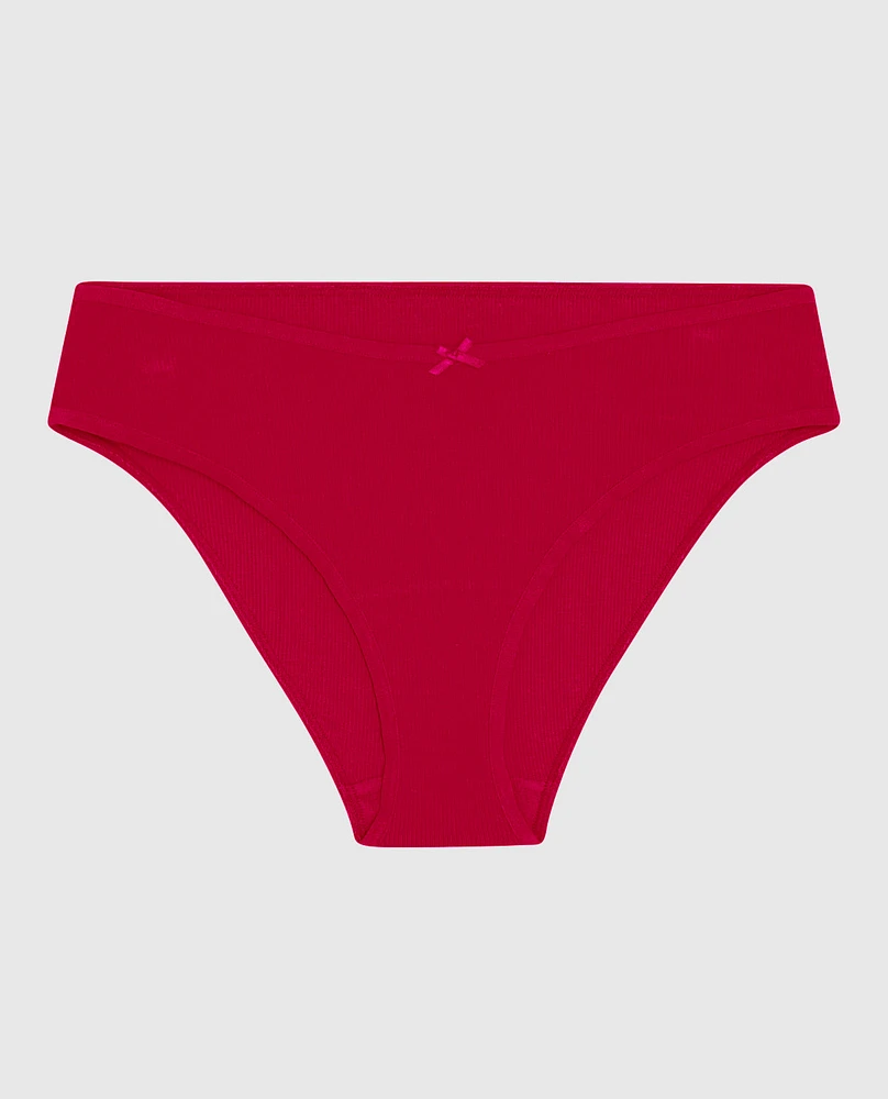 Ultrasoft V-Waist Ribbed Bikini Panty Cosmo Red