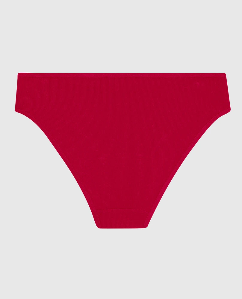 Ultrasoft V-Waist Ribbed Bikini Panty Cosmo Red