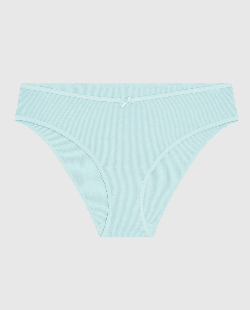 Ultrasoft V-Waist Ribbed Bikini Panty Vista Blue