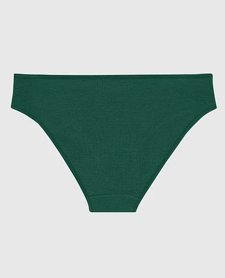 Ultrasoft V-Waist Ribbed Bikini Panty Emerald Green