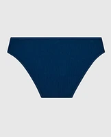 Culotte bikini côtelée en modal ultradoux avec taille V et jambe échancrée