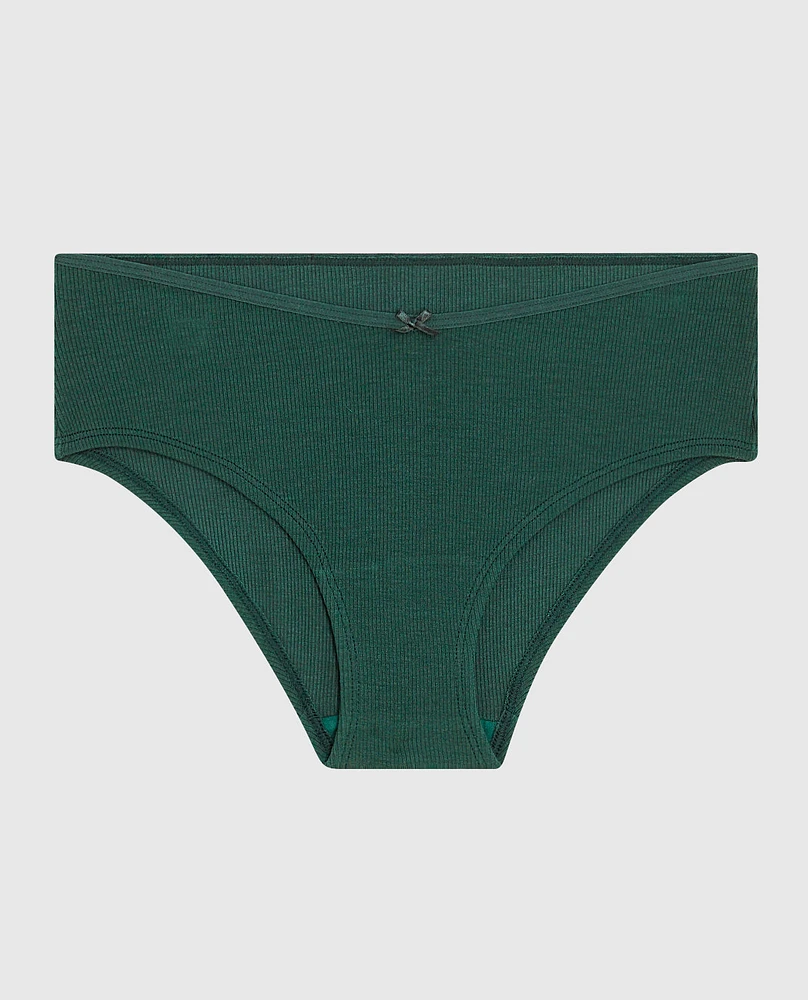 Ultrasoft V-Waist Ribbed Hipster Panty Emerald Green