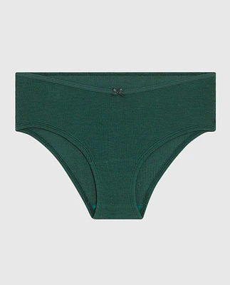 Ultrasoft V-Waist Ribbed Hipster Panty Emerald Green