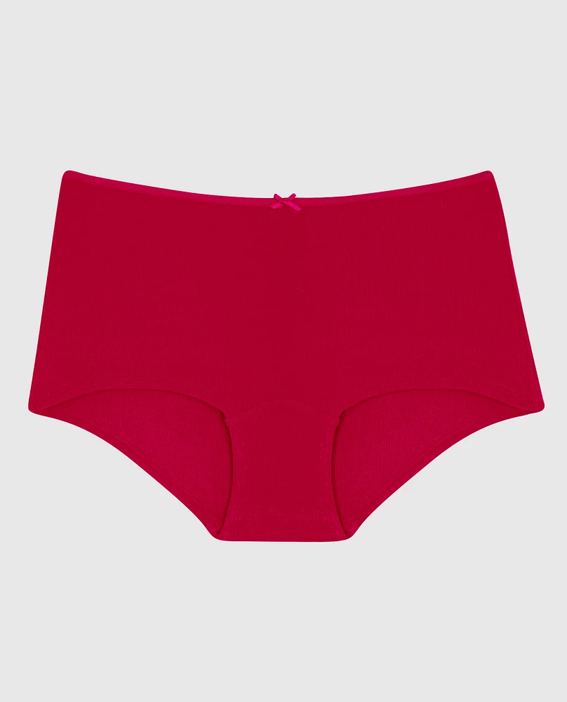 Ultrasoft V-Waist Ribbed Boyshort Panty Cosmo Red