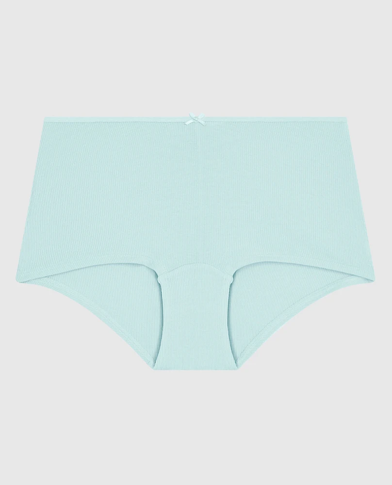 Ultrasoft V-Waist Ribbed Boyshort Panty Vista Blue