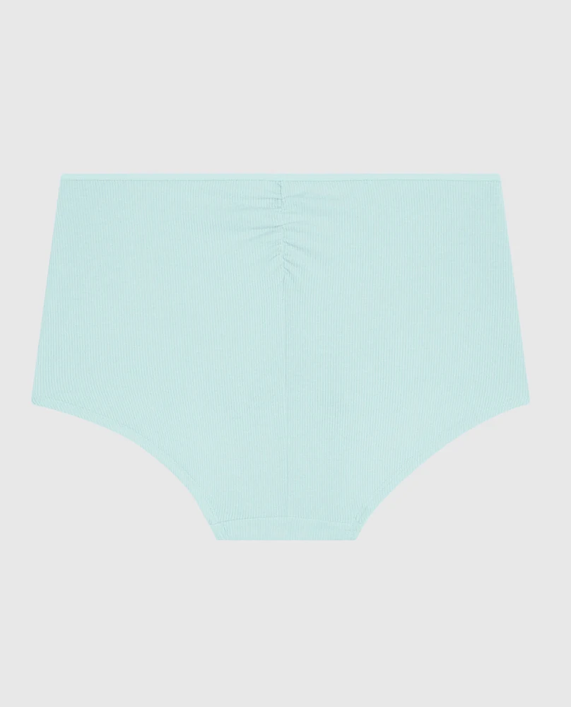 Ultrasoft V-Waist Ribbed Boyshort Panty Vista Blue