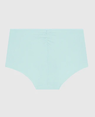 Ultrasoft V-Waist Ribbed Boyshort Panty Vista Blue