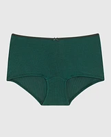 Culotte garçonne Ultrasoft taille en V côtelée vert émeraude