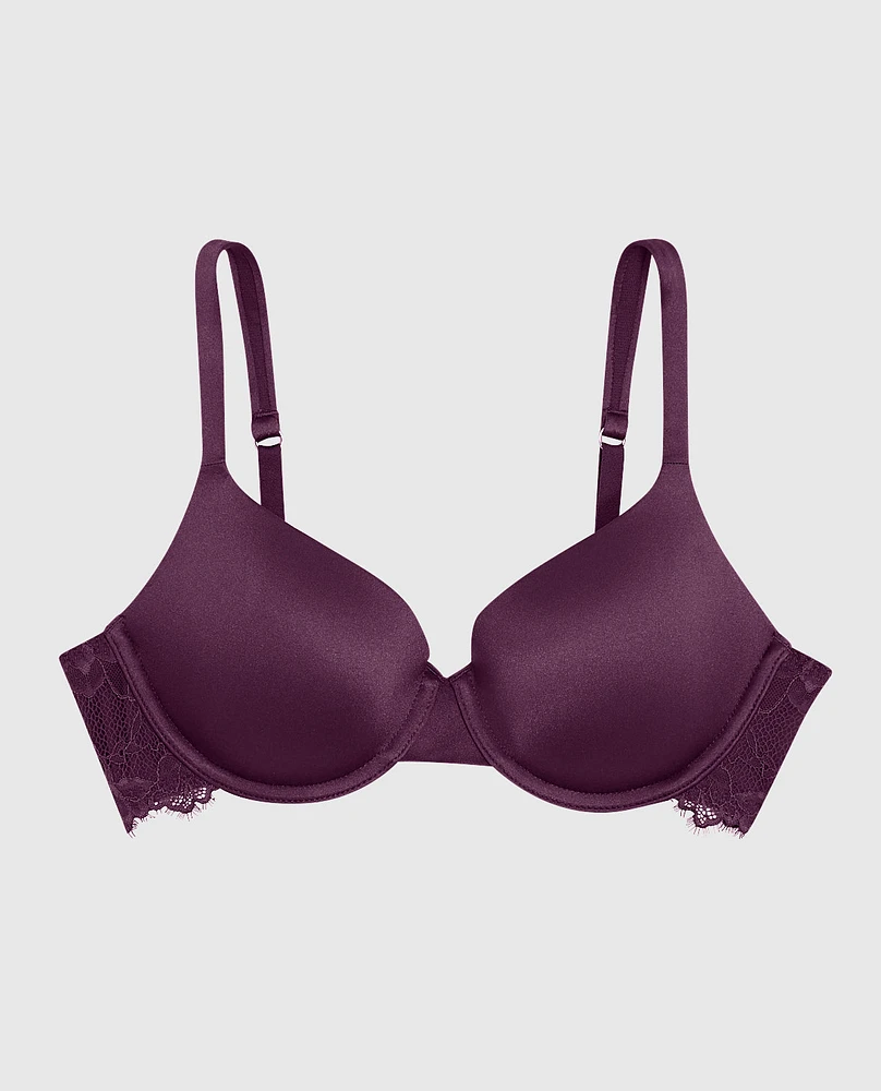 Lightly Lined Full Coverage Bra with Lace Wing