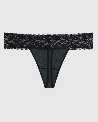 Everyday Thong Panty with Lace Trim