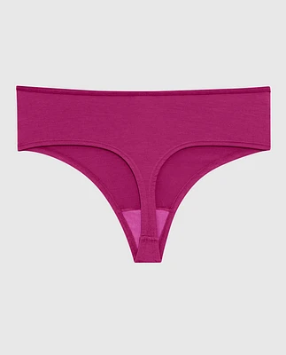 Tanga Ultrasoft à jambe échancrée rose scandaleux