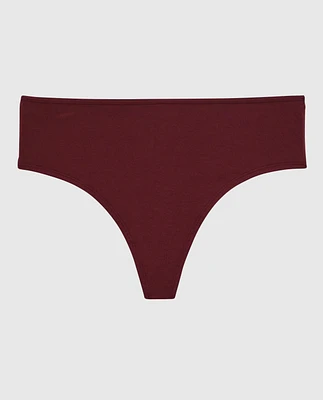 Ultrasoft High Leg Thong Panty Red Wine