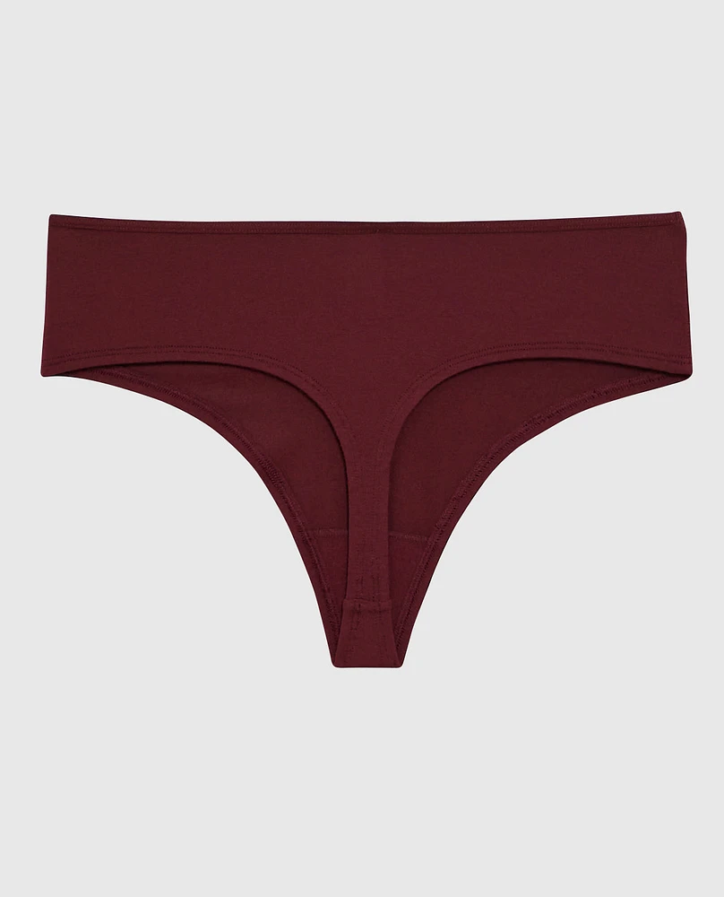 Ultrasoft High Leg Thong Panty Red Wine