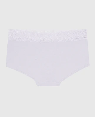 Boyshort Panty with Lace Lavender Cake