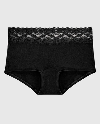 Boyshort Panty with Lace Trim