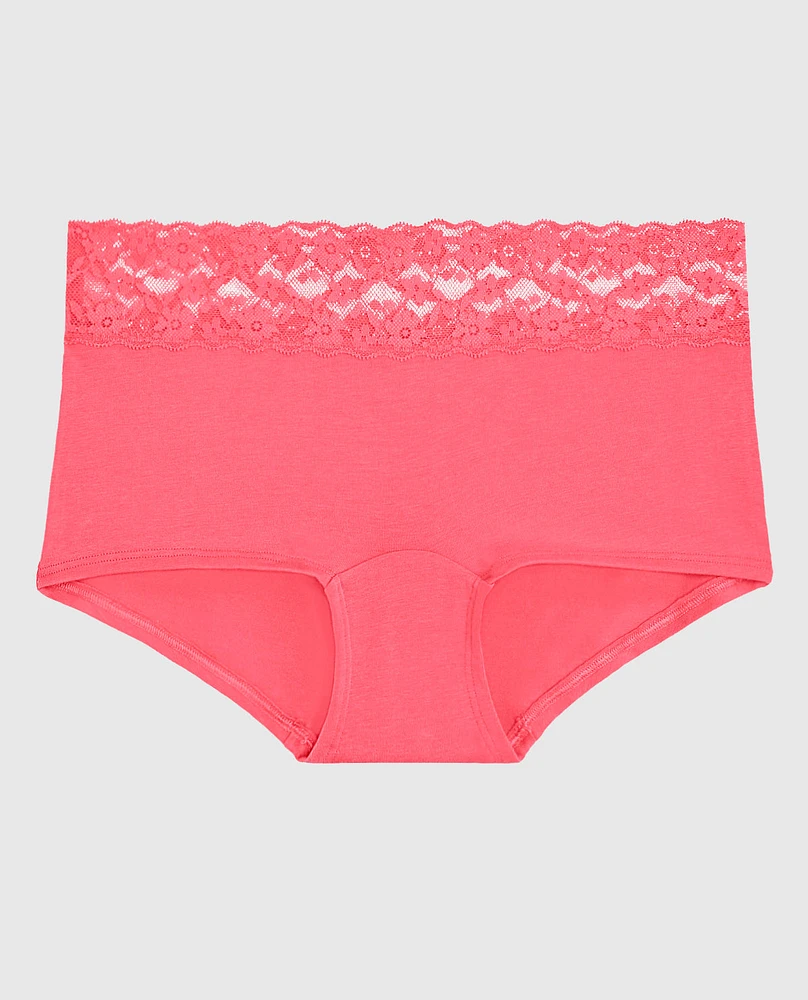 Boyshort Panty with Lace Trim